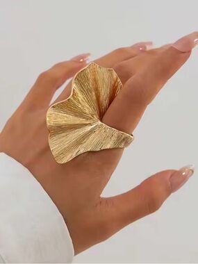 Gold Floral Statement Ring